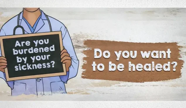 Illustration of Jesus healing a paralyzed man, showing faith, forgiveness of sins, and the power of God’s Word to heal and save.